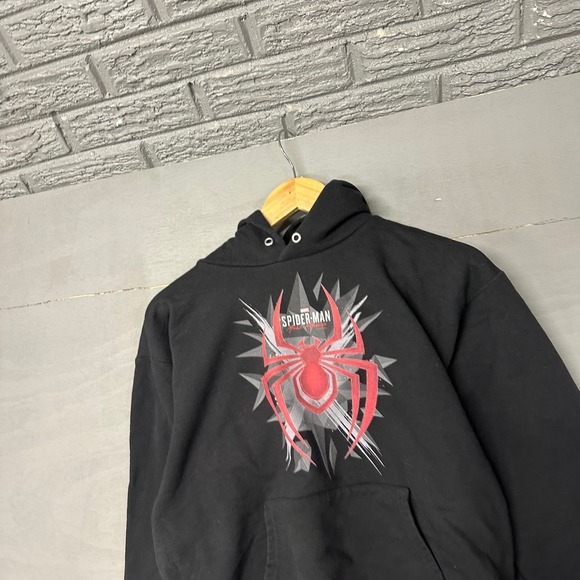 Hanes Other - Spider Man Graphic Hoodie Black Pullover Sweatshirt Mens Size Small